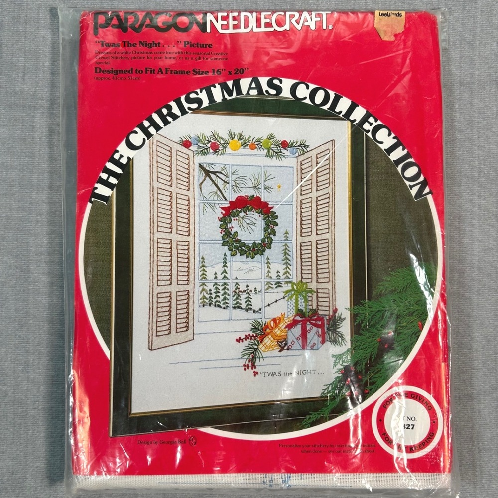 Paragon Needlecraft Twas The Night Christmas Collection Needlepoint Kit 1978 Vtg